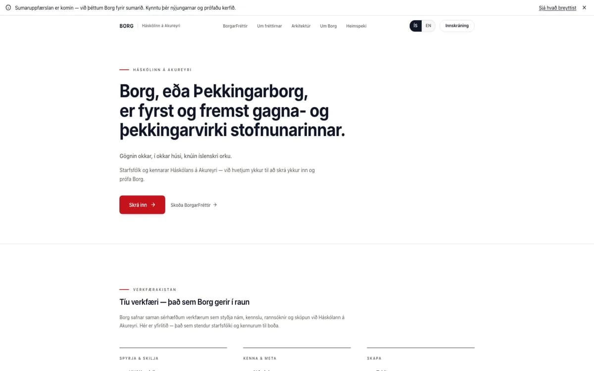 Forsíða borg.unak.is
