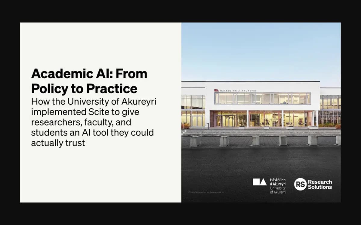 Title card of the webinar "Academic AI: From Policy to Practice"