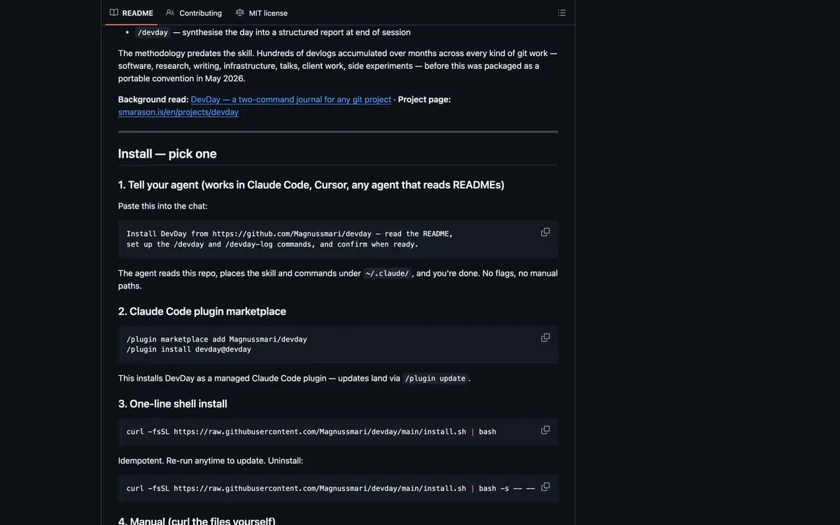 The DevDay repository on GitHub